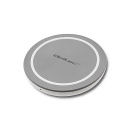 Qoltec Bezprzewodowa ładowarka indukcyjna RING | Qualcomm QuickCharge 3.0 10W | Szary